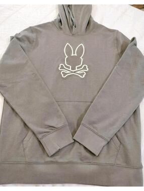 NWT Psycho Bunny Men’s Designer Sweatshirt Brown Logo Pullover Size S Luxury